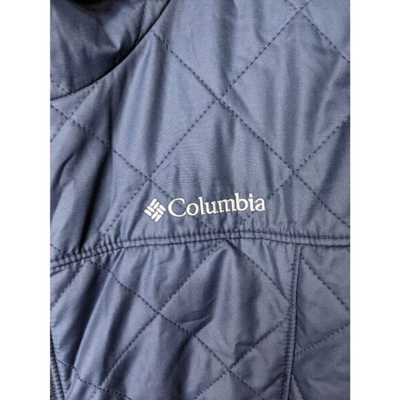 Columbia Navy Copper Crest II Long Jacket Hooded Plush Fleece Lined Sz M Medium - Picture 3 of 8